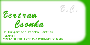 bertram csonka business card